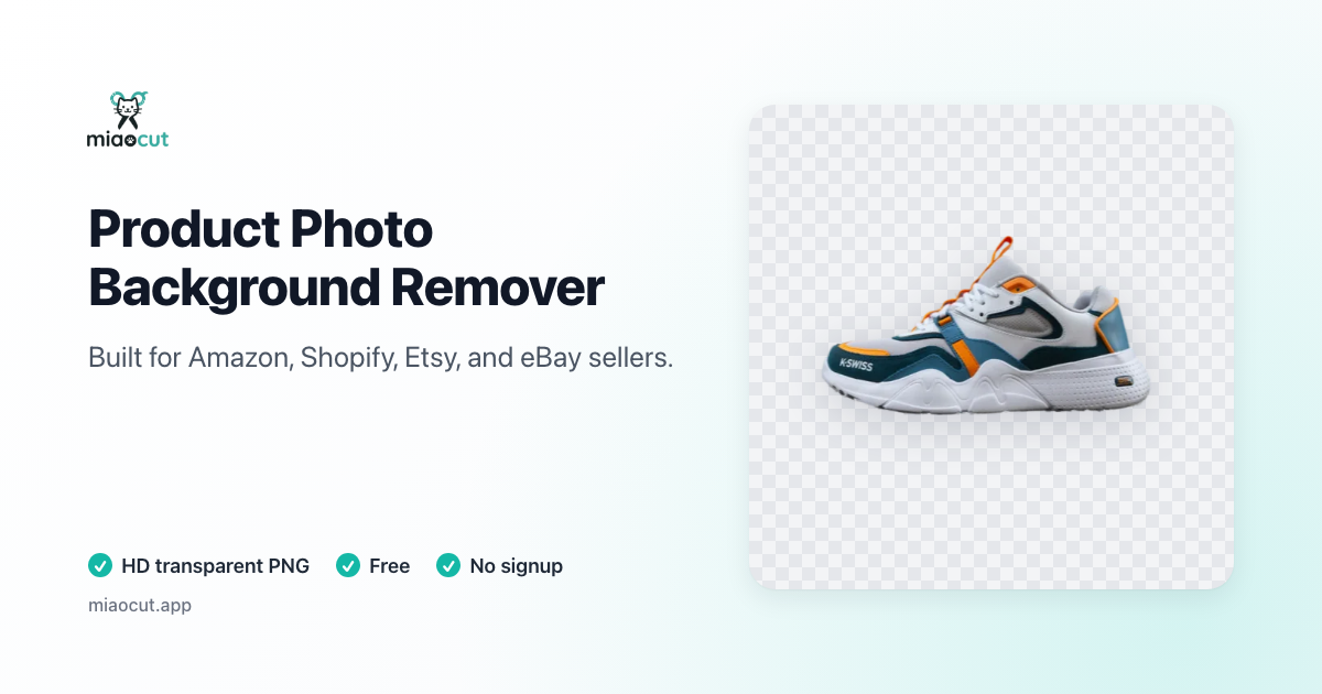 Product Photo Background Remover + White Background | MiaoCut